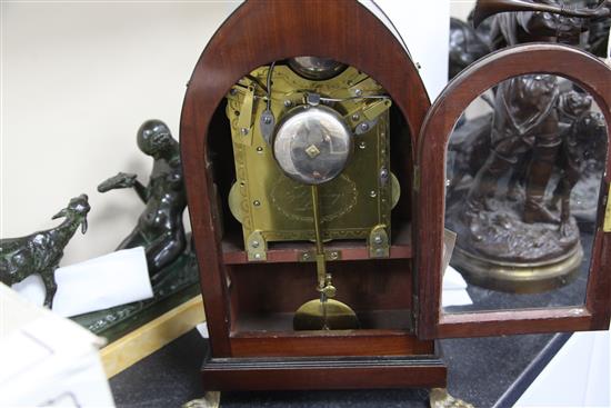 An early 19th century ebony inlaid mahogany quarter chiming bracket clock, Handley & Moore for French, Royal Exchange, No.2995, 19.75in